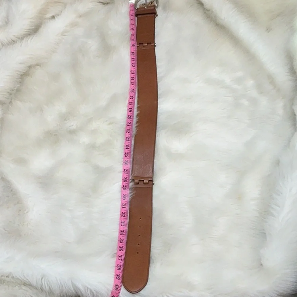 Theory leather belt‎ RARE Italian leather luxury Belt brass handmade Italy S M